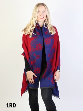 Reversible Floral Patterned Cashmere Feeling Scarf